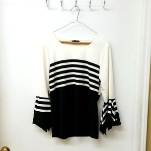 Black and White Striped Blouse